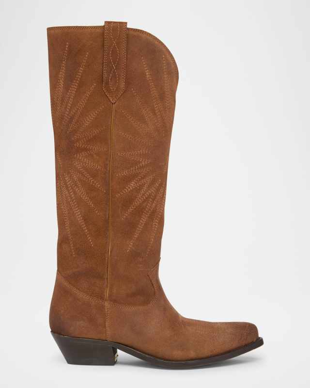 Wish Star Embroidered Suede Western Boots